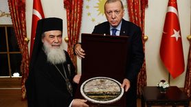 Cumhurbaşkanı Erdoğan, Kudüs Rum Ortodoks Kilisesi Patriği ile Görüşme Gerçekleştirdi