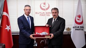 Filistin Büyükelçisi Faed Mustafa'nın BBP Genel Başkanı Destici ile Görüşmesi