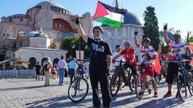 İstanbul'da Küresel Sumud Filosu'na Destek İçin Pedal Çevrildi