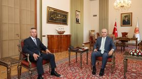 TBMM Başkanı Numan Kurtulmuş, Filistin Büyükelçisi Faed Mustafa'yı Ağırladı