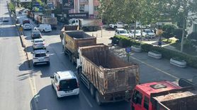 Antalya'da Hafriyat Kamyonu Şoförlerinden Protesto Eylemi