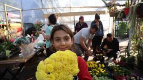 Adana'da Öğretmenler Günü'nde saksı çiçekleri öne çıktı