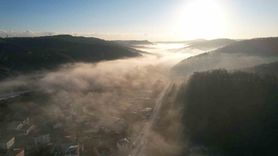 Arnavutköy Boğazköy’de sis tabloyu andırdı