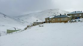 Başkale'de kar yağışı yüksek kesimleri beyaza bürüdü