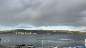 Çanakkale Boğazı'nda çifte gökkuşağı görseli