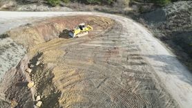 Çomar Barajı'nda yol genişletmenin 2. etabı başlatıldı