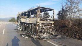 Eskipazar'da Yolcu Otobüsü Alev Topuna Döndü