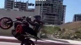 Motosikletle Lastik Yakan Genç Sürücüye 19 Bin TL Ceza