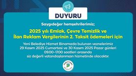 Yeşilyurt Belediyesi vezneleri hafta sonu hizmette