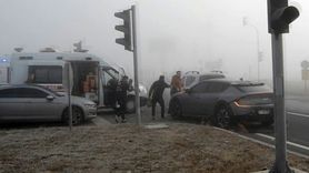 Aksaray'da sis nedeniyle 5 araçlı zincirleme kaza — 1 yaralı