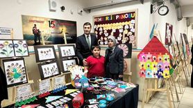 Düzce'de Kaynaştırma ve Örgün Öğrencilerin Karma Resim Sergisi İlgi Topladı