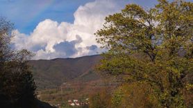 Düzce'de Sağanak Sonrası Gökkuşağı Havayı Renklendirdi