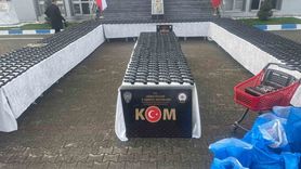 Düzce'de yolcu otobüsünde 46 bin 655 silah parçası ele geçirildi: 6 gözaltı