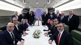 Erdoğan, Türkmenistan dönüşünde basınla sohbet etti