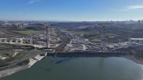 İstanbul trafiğine nefes aldıracak Sazlıdere Köprüsü kuleleri yükseliyor