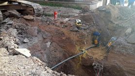 Kocaeli Körfez'de altyapı çalışmasında doğalgaz ana borusu patladı