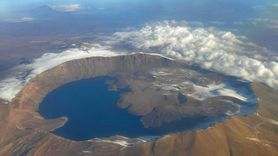 Nemrut Krater Gölü ve Kalderası Uçaktan Görüntülendi