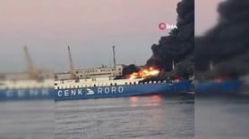 Chornomorsk Limanı'nda M/V CENK T vuruldu — Cenk Denizcilik'in 127 tırlık seferinde yangın