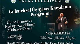 Talas'ta Regaip Kandili ile Üç Aylar Karşılama Etkinliği