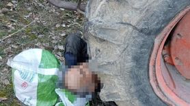 Traktörün altında kalan 70 yaşındaki sürücü yaralandı