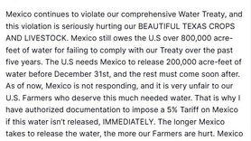 Trump'tan Meksika'ya su anlaşması uyarısı: 'Yüzde 5 gümrük vergisi uygulanacak'