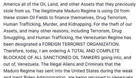 Trump Venezuela rejimini 'Yabancı Terör Örgütü' ilan etti, petrol tankerlerine abluka emri verdi