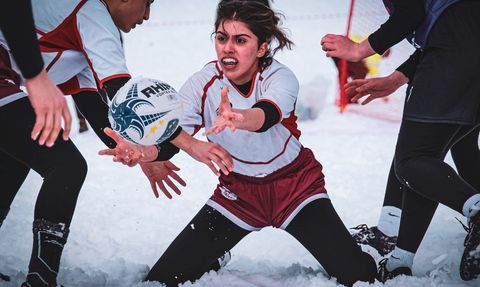 Erciyes'te Kar Ragbi Türkiye Şampiyonası Heyecanı