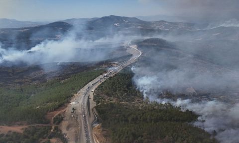 Bursa Orhaneli'deki Orman Yangınına Müdahale Devam Ediyor