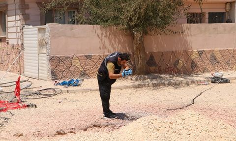 Kilis'te Doğal Gaz Borusundaki Yangın İş Yerine Zarar Verdi