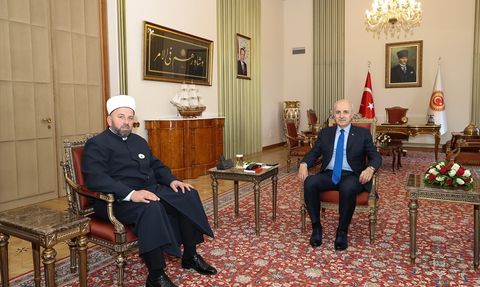 TBMM Başkanı Kurtulmuş, Karadağ İslam Birliği Başkanı Fejzic'i Ağırladı