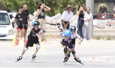Tekerlekli Paten 1. Etap Yarışması'nın İlk Gün Müsabakaları Tamamlandı
