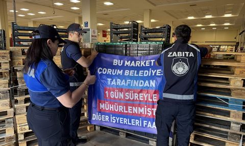 Çorum'da Zincir Market Kapatıldı