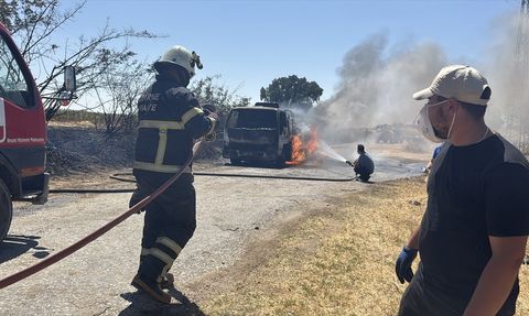 Edirne'de Seyir Halindeki Akaryakıt Tankerinde Yangın