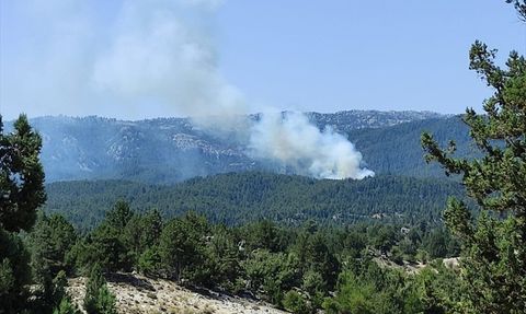 Mersin Bozyazı'da Orman Yangını Kontrol Altına Alınmaya Çalışılıyor