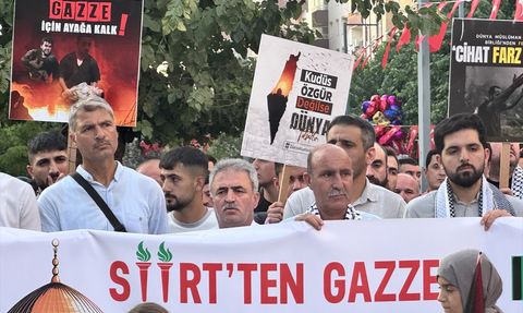 Siirt'te Gazze'ye Destek Protestosu
