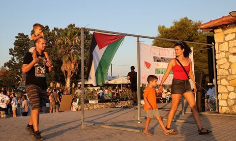 Yunanistan'da Filistin'e Destek Gösterileri