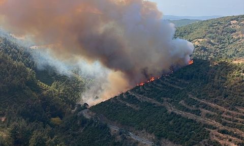 Balıkesir'de Uçuruma Devrilen Kamyon Yangın Çıkardı