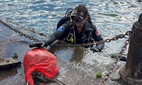 Ortaköy'de Su Altı Temizliği Gerçekleştirildi