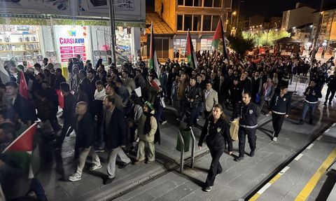 Ağrı'da Gazze'ye Destek Yürüyüşü Gerçekleşti