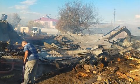 Ardahan'daki Yangında 23 Hayvan Telef Oldu