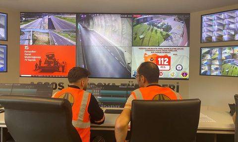 Çanakkale'de Troya Tüneli'nde Trafik Kazası Tatbikatı Gerçekleştirildi