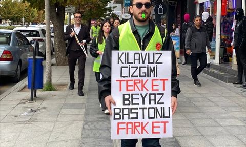 Çorum'da Beyaz Baston Farkındalık Yürüyüşü