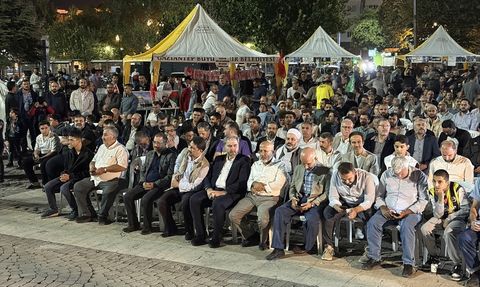 Gaziantep'te Küresel Sumud Filosu'na Destek Gösterisi