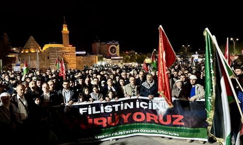 Kırşehir'de Küresel Sumud Filosu'na Destek Gösterisi