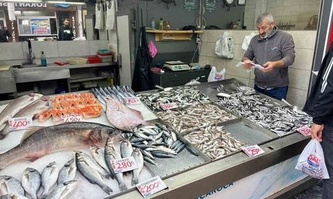 Akçakoca’da 7,5 kg levrek ve 2,5 kg kalkan tezgahta ilgi çekti