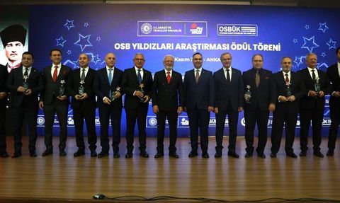 AOSB firmaları OSB Yıldızları'nda 11 ödülle öne çıktı
