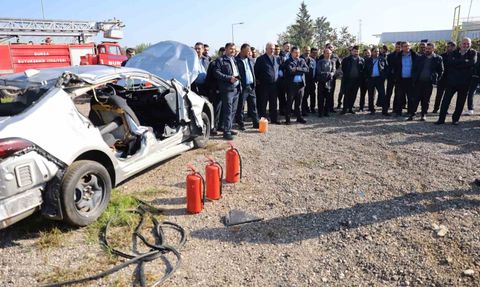 Bursa’da Otobüs Şoförlerine Yangın Söndürme Eğitimi Düzenlendi