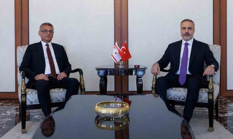 Dışişleri Bakanı Hakan Fidan, KKTC Cumhurbaşkanı Tufan Erhüman ile Ankara'da Görüştü