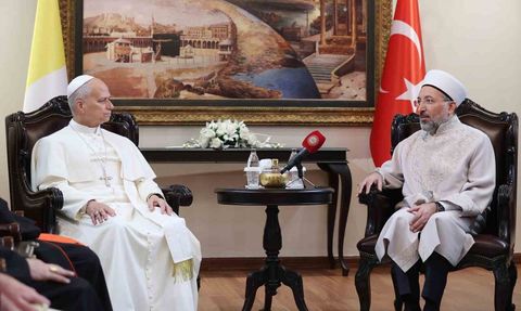 Diyanet Başkanı Arpaguş, Papa 14. Leo ile Ankara'da Görüştü