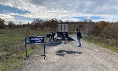 İnönü'de Asfalt Yenileme Çalışmaları Hız Kesmeden Sürüyor